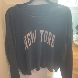 Brandy Melville NY Long Sleeve Crop Tee